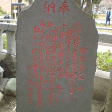 千種稲荷神社に対して、各種の願いごとの念を込めている石碑です