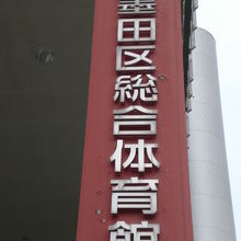 墨田区の総合体育館の地上階の標識です。５階部分まであります。