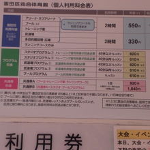 墨田区の総合体育館の受付階にある施設利用券の券売機です。