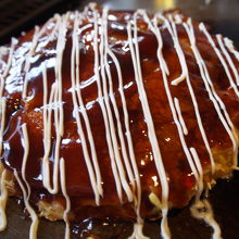 島豆腐入りのお好み焼き