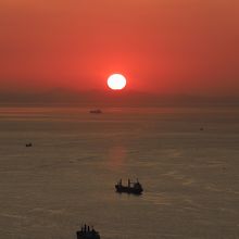 淡路島に沈む夕日