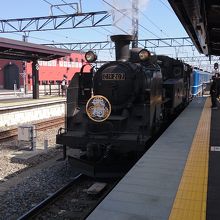 下今市駅ホームに入る大樹