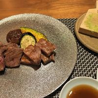 「月洸樹」の夕食(3) 豊後牛と阿蘇王の鉄板焼き 