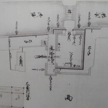 江戸時代の常盤橋門の図面です。石垣部分のみが残っています。