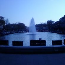 桜の真ん中に見えます。