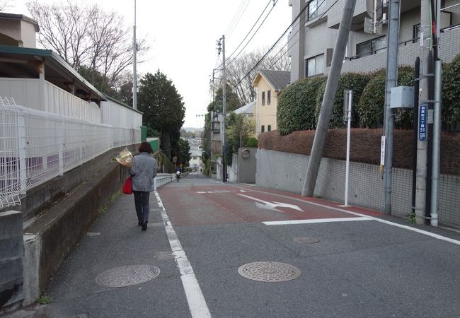 勾配のあるこの地域の坂のひとつ