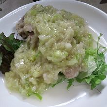 蒸し鶏のねぎが濃厚