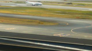 飛行機を眺める