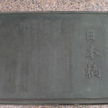日本橋由来記の碑の前の石碑の解説板です。由来記の碑とは別です