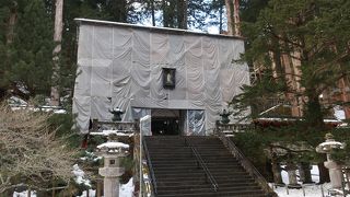 残念ながら、修復中でした。