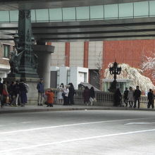 日本橋を訪れる人々は、麒麟の像を、見入り、力強さを感じます。