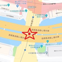 日本国道路元標の現物は、日本橋の車道部分の中央にあります。