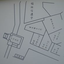 旗本屋敷跡の解説板に記載された絵図です。富永家の屋敷でしょう