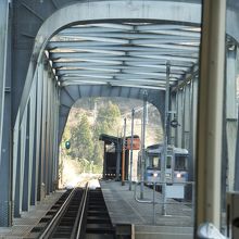 鉄橋の上の駅