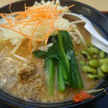 地元の味噌を使った味噌ラーメン。