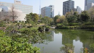 国技館近くにある回遊式庭園