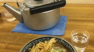 春菊天玉ねぎ天蕎麦大盛！