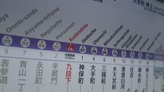 東京を押上から表参道まで走る地下鉄