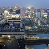 お部屋の窓から見た仙台駅東口方向の眺め。