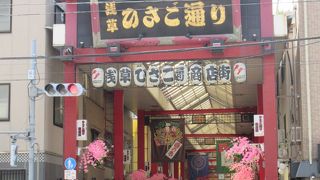 アーケードの商店街です