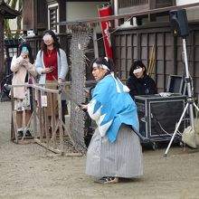 屋外のショーの一コマ