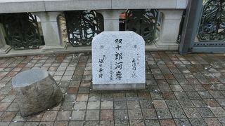 日本橋の船着場に碑がありました
