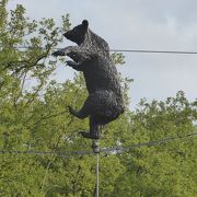 ニーデック橋の袂のアーレ川の土手部にあるクマ園