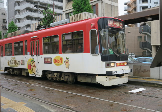 ＪＲから、熊本市電への乗り換えに