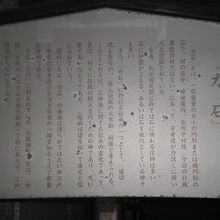 筑土神社の力石の解説です。筑土神社の陰で、暗く、見にくいです