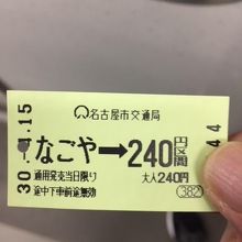 名古屋駅からの切符。