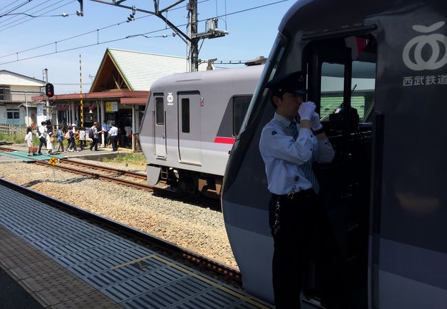 羊山公園の芝桜シーズンに特急レッドアローちちぶ号が臨時停車します。