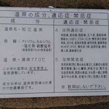 足湯の温泉成分の表示