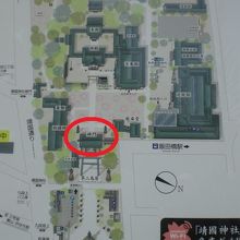 靖国神社の中における神門の位置です。靖国神社としての正門です