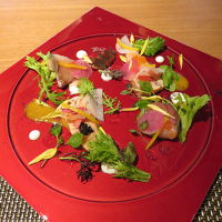 前菜。盛付がとても綺麗。