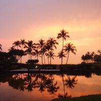 ホテルから見た夕焼けは綺麗でした