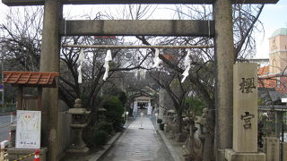 大川東岸毛馬桜ノ宮公園横に鎮座する神社