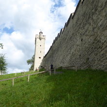 城壁の所々に塔があり、登ることができます