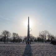 4月下旬、一面の雪の公園