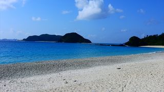 座間味港から近く海の綺麗さは抜群のビーチ