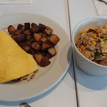 オムレツとチャーハン