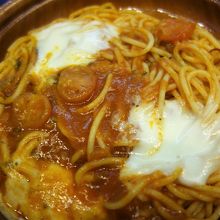 出発前の夕飯にパスタを購入