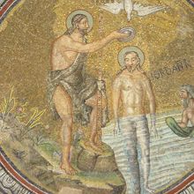 天井画の中央洗礼者ヨハネとキリスト
