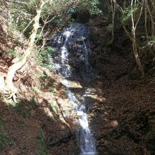 流れる滝は「音無の滝」です。静かに流れていました。