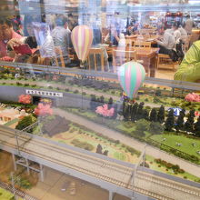 フードコートの方に鉄道のジオラマが展示されていました