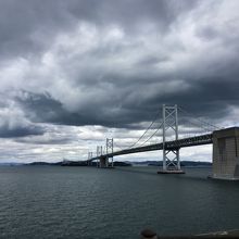 記念館から瀬戸大橋を見る