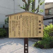 氷川神社の立札