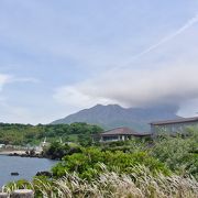 桜島フェリー横の海水浴スポット