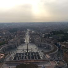 クーポラから早朝のローマを一望に