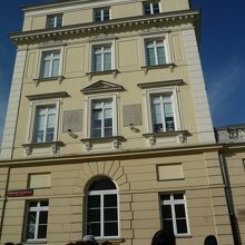 淡い褐色の、それほど大きくない建物