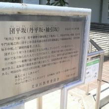 図書館の前で坂の案内を見つけました